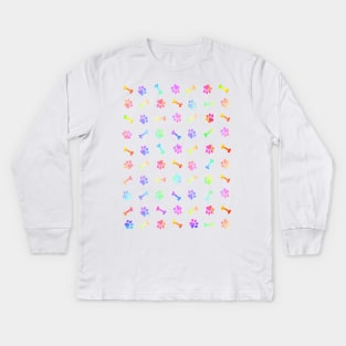 DOG Treats And Puppy Paw Print Kids Long Sleeve T-Shirt